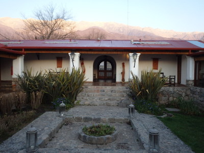 Court Yard and Mountain Background.